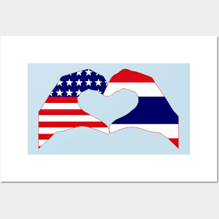 We Heart USA & Thailand Patriot Flag Series Posters and Art